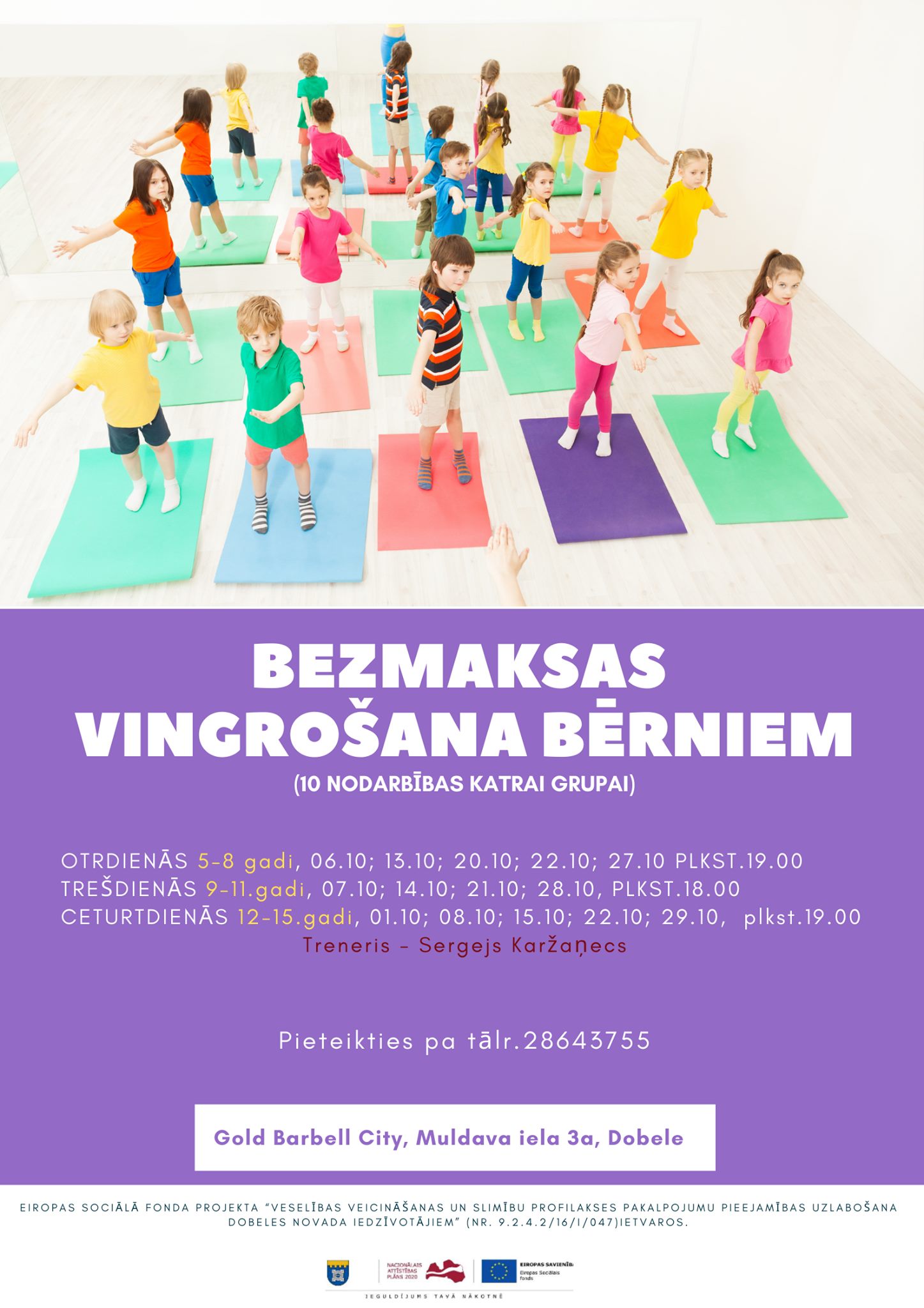 Dobele Dara vingrošana bērniem